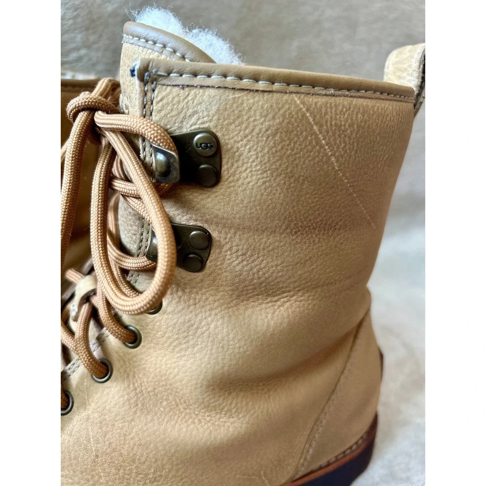 UGG Mens 12 Hannen TL Work Winter Boots Desert Sand Waterproof Sheepskin Lining